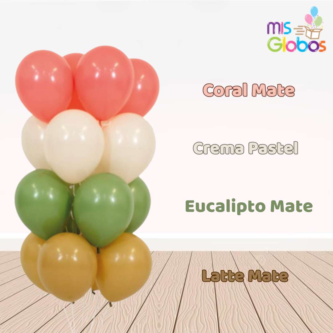 Globo Eucalipto mate hinchado con Helio por unidades.