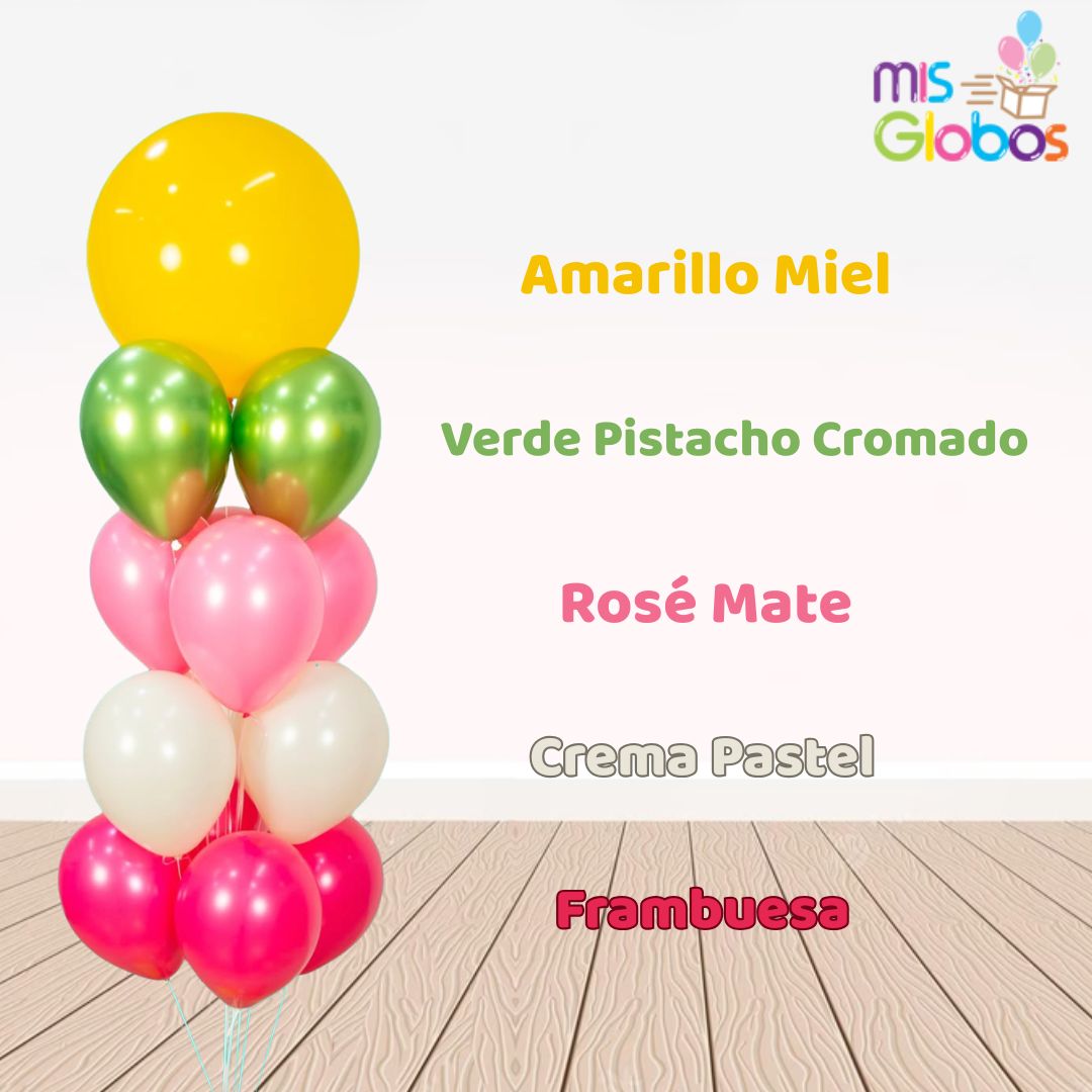 Globo Frambuesa mate hinchado con Helio por unidades.