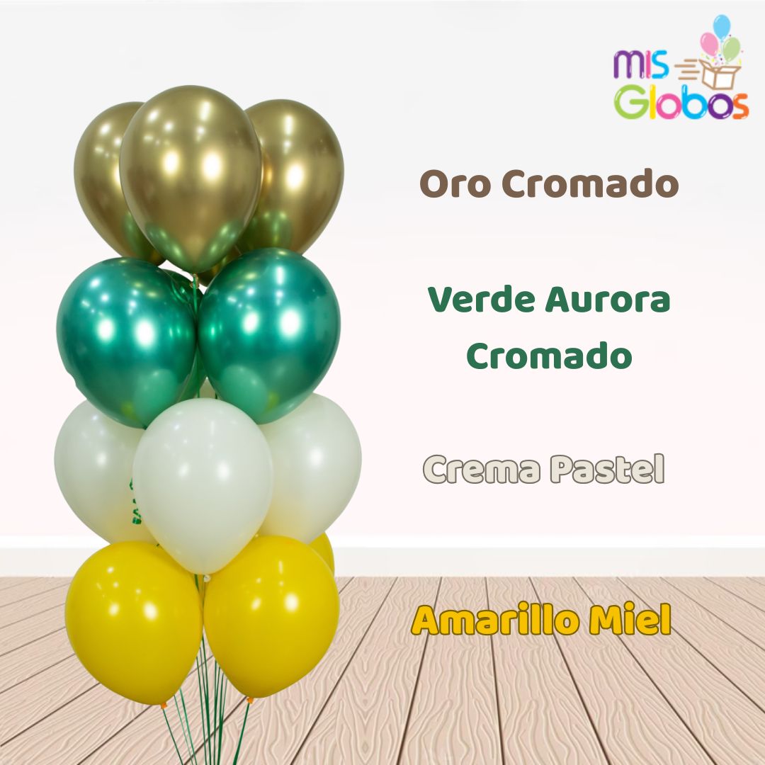 Globo Crema Pastel hinchado con Helio por unidades.