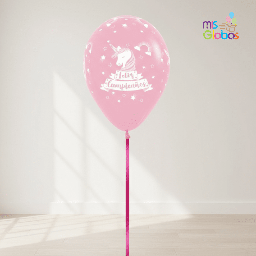 Globo de látex Feliz Cumpleaños Unicornio