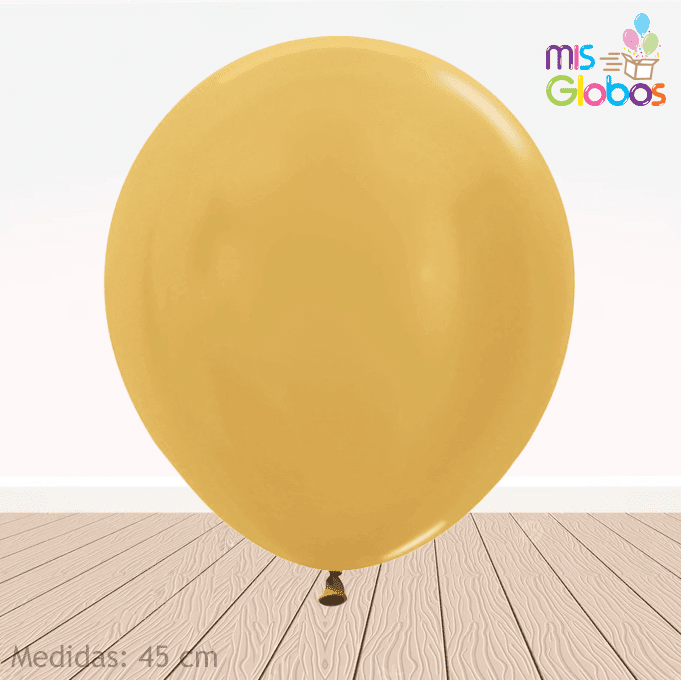 Globo Dorado Metal hinchado con Helio por unidades.
