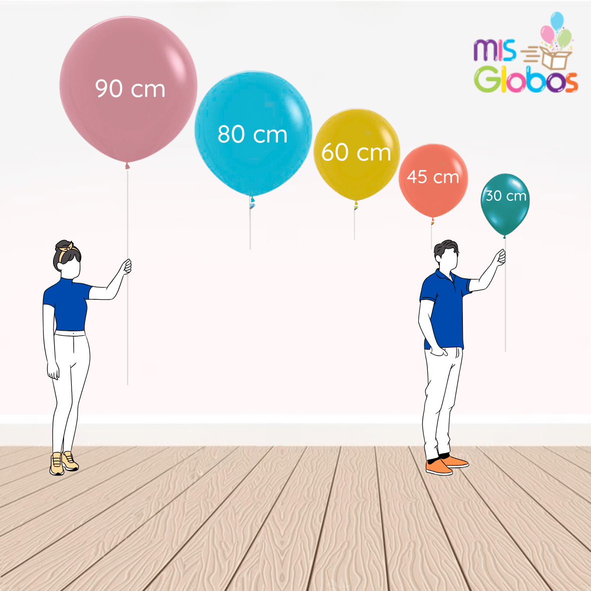 Globo Durazno carne mate hinchado con Helio por unidades.