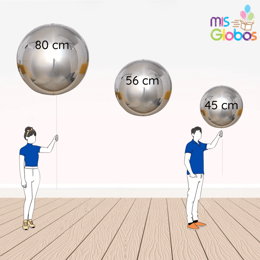 Globo Esfera Plata 80 cm