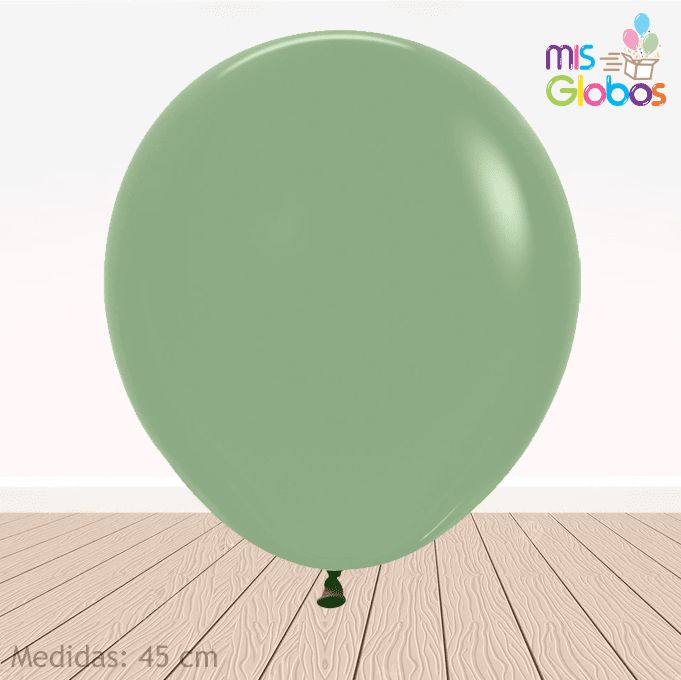 Globo Eucalipto mate hinchado con Helio por unidades. - Mis Globos