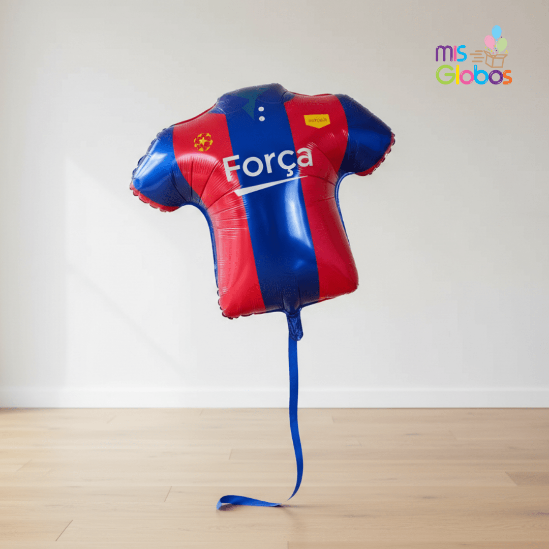 Globo Forma Camiseta Fútbol Azul y Roja