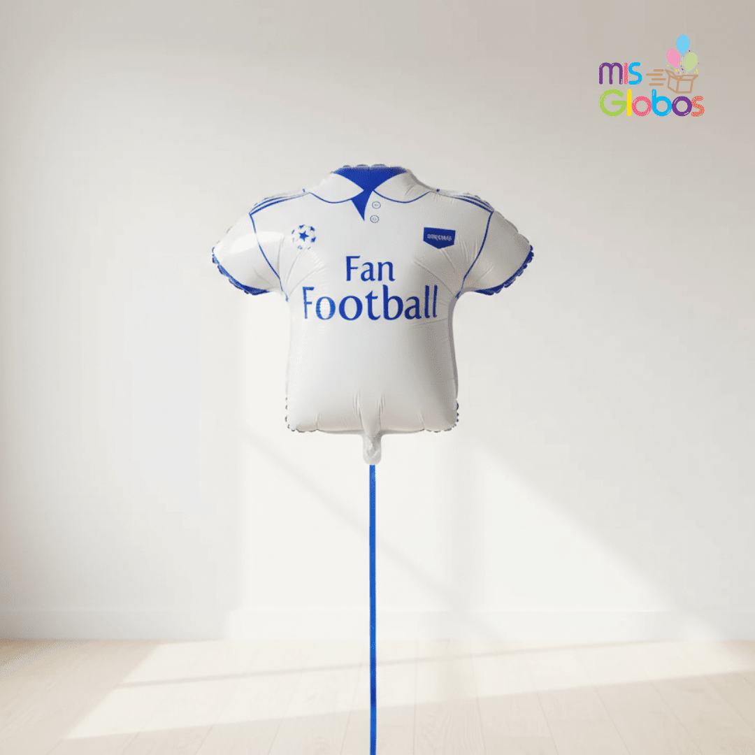Globo Forma Camiseta Fútbol Blanca
