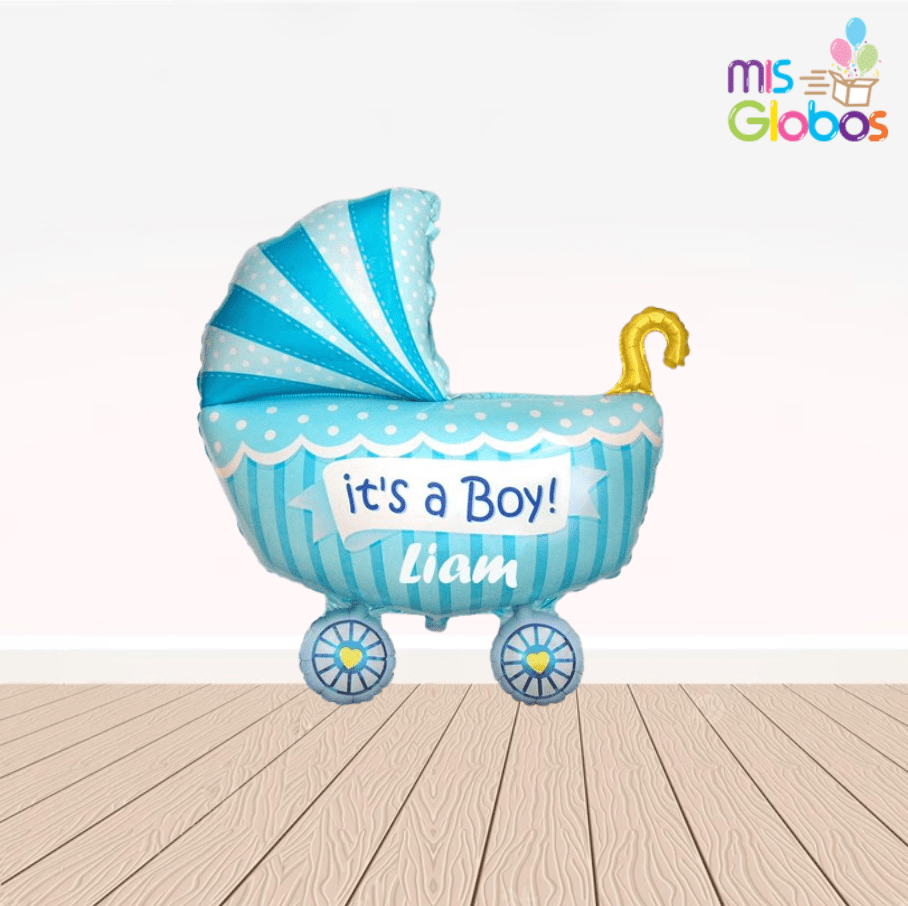 Globo forma Carrito de bebe azul
