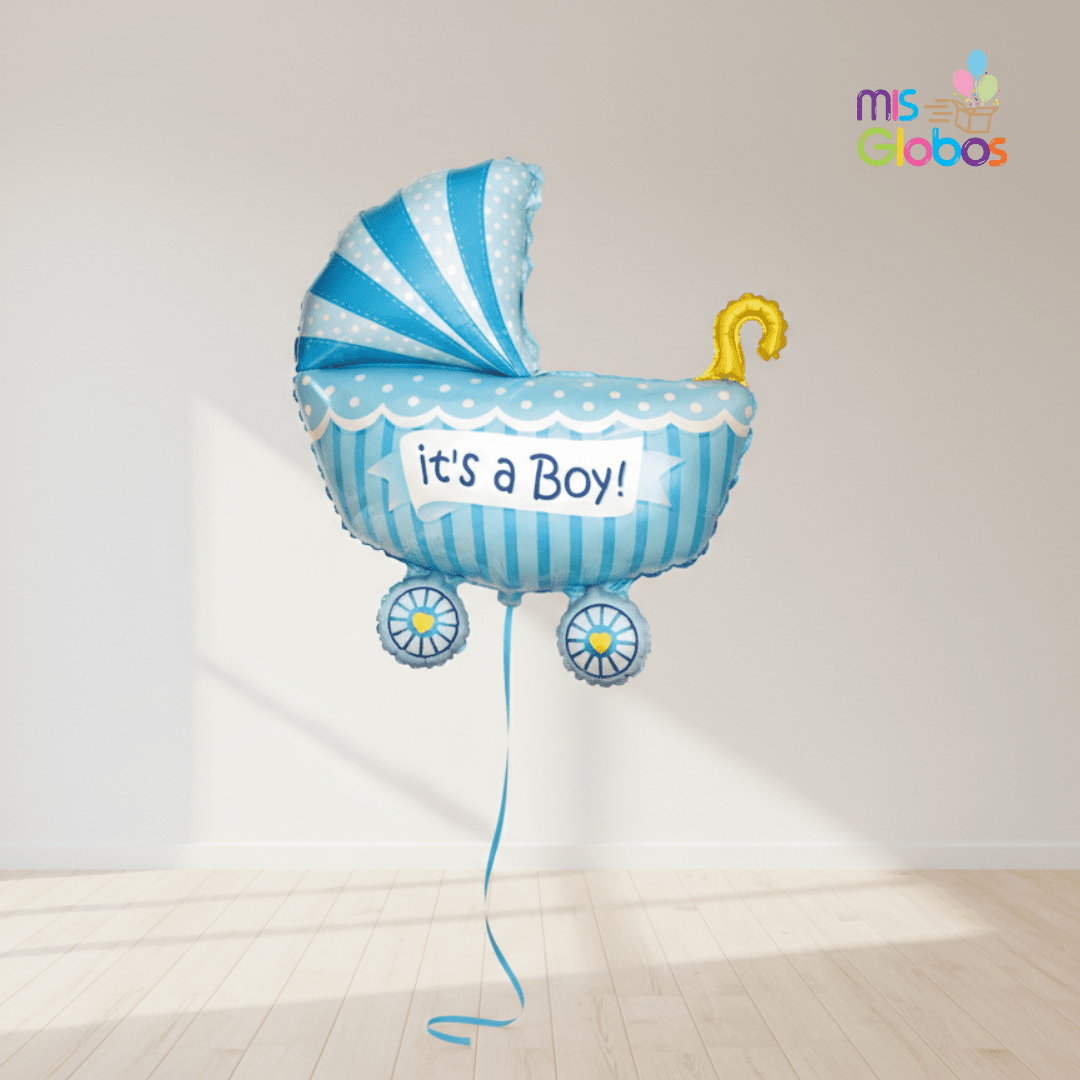 Globo Forma Carrito de bebe azul