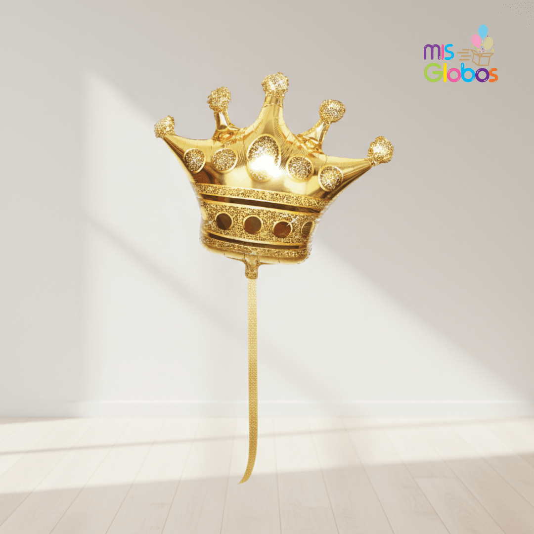 Globo Forma Corona Mediana Oro