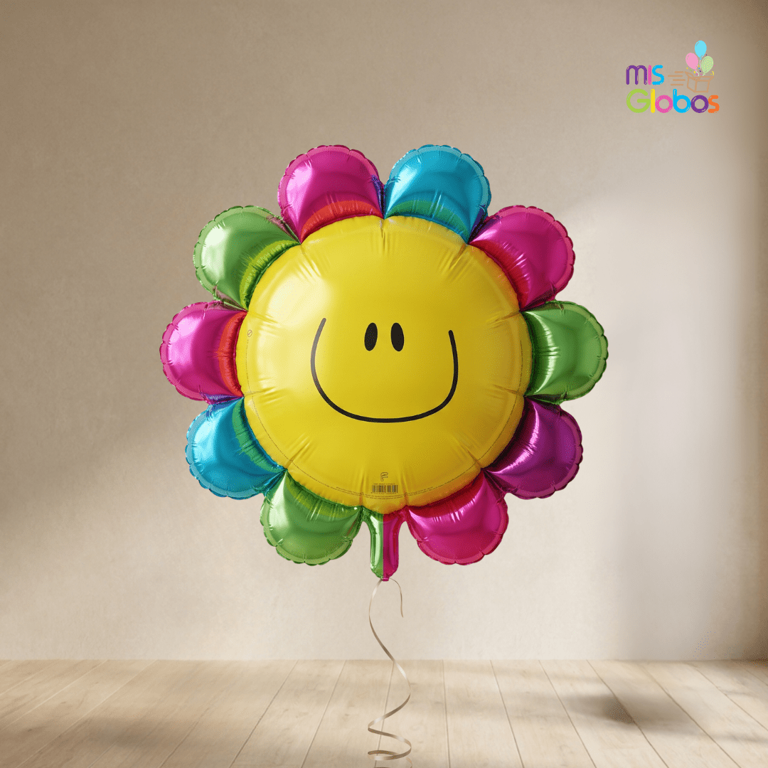 Globo forma Flor Arcoíris