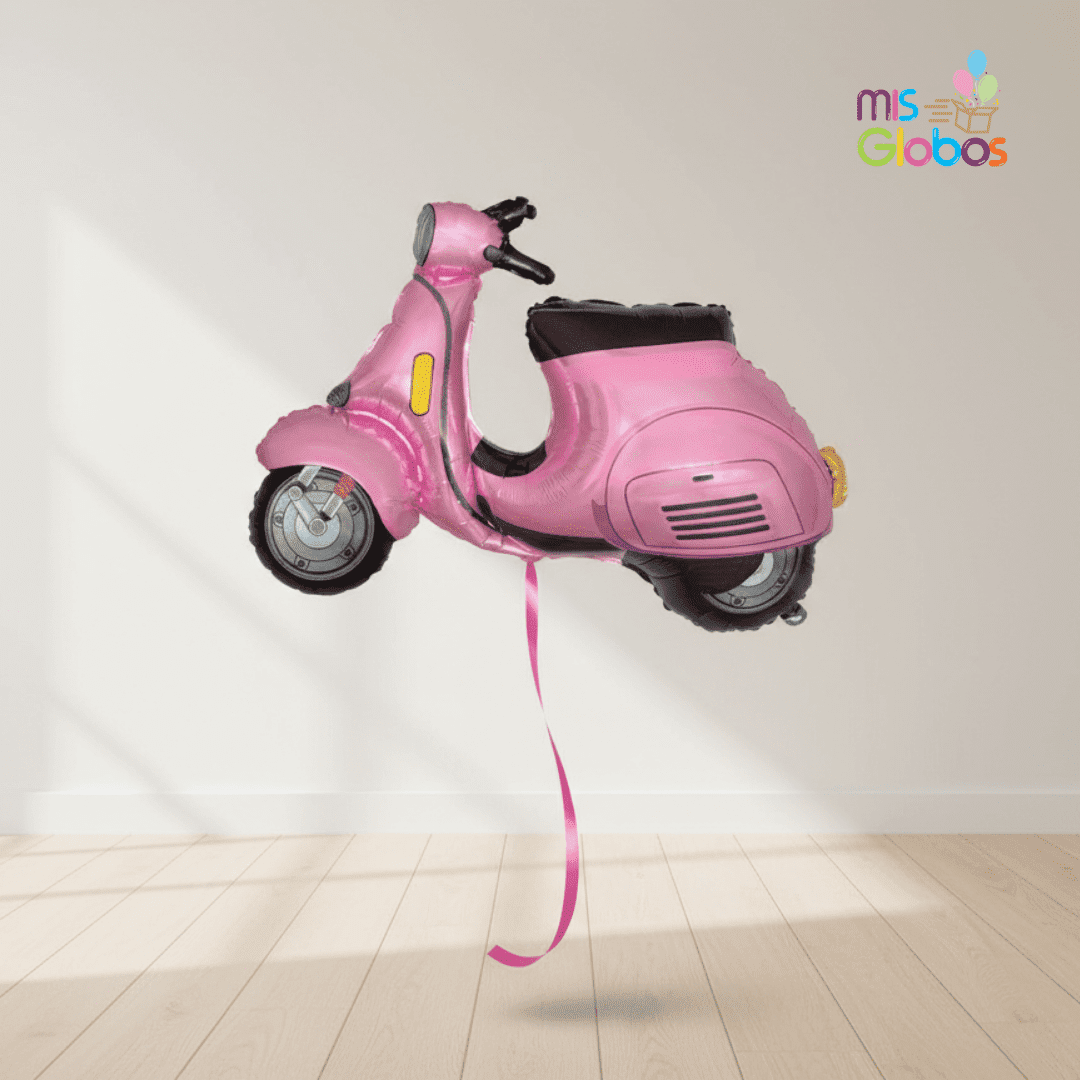 Globo Forma Moto Vespa Rosa
