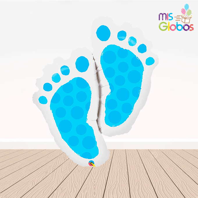 Globo Forma Piececitos azules