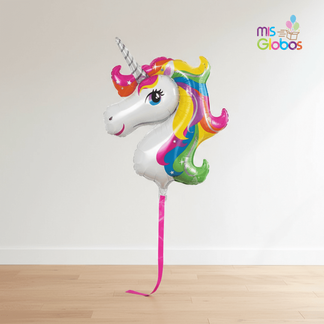 Globo forma Unicornio Colorido - Mis Globos