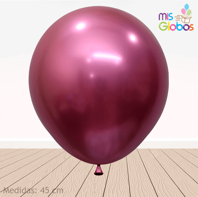 Globo Fucsia Cromado hinchado con Helio por unidades. - Mis Globos