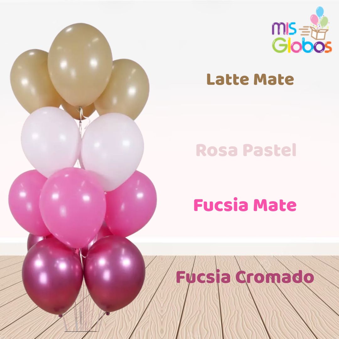 Globo Latte mate hinchado con Helio por unidades.