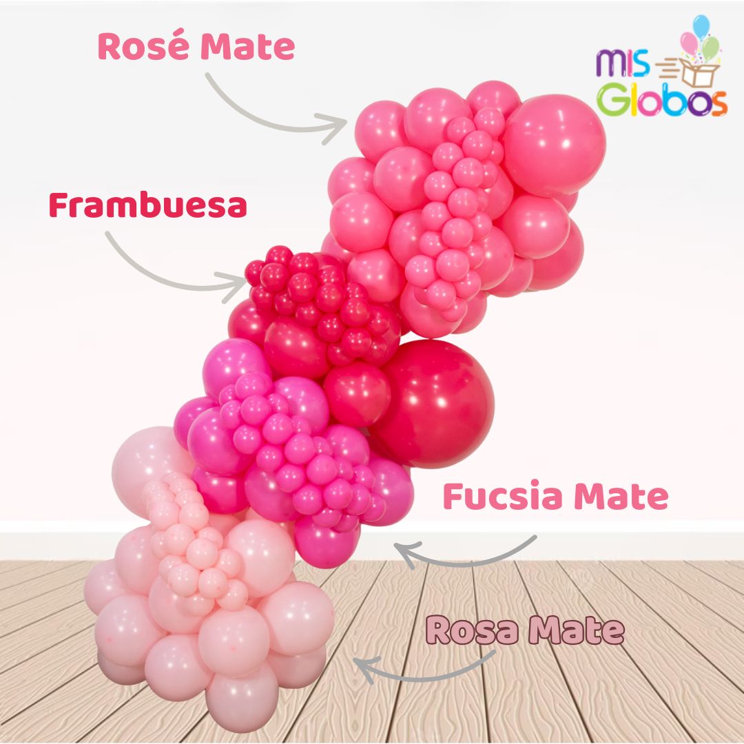 Globo Frambuesa mate hinchado con Helio por unidades.