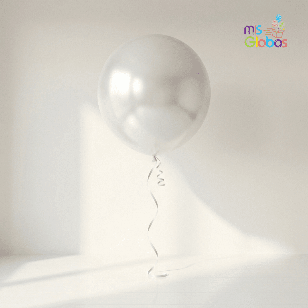 Globo de látex blanco metal