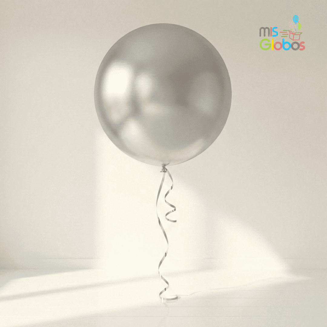Globo de látex plata metal