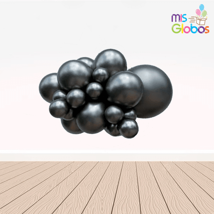 Globo Gris Medianoche Silk hinchado con Helio por unidades.