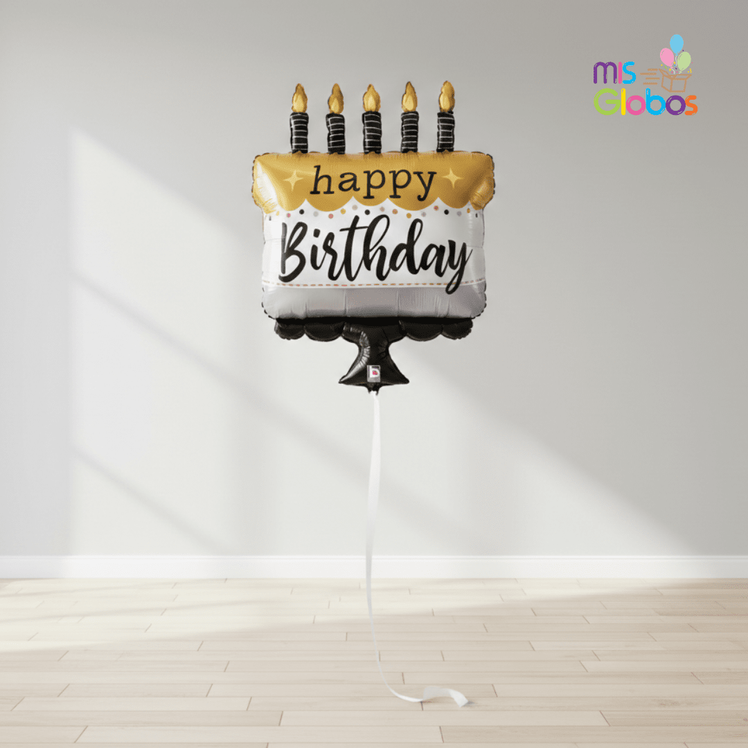 Globo Happy Birthday Tarta Elegante