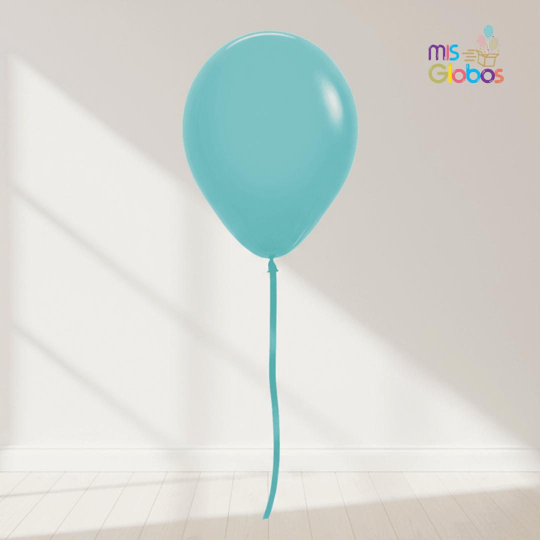 Globo Latex Aguamarina hinchado con Helio por unidades.