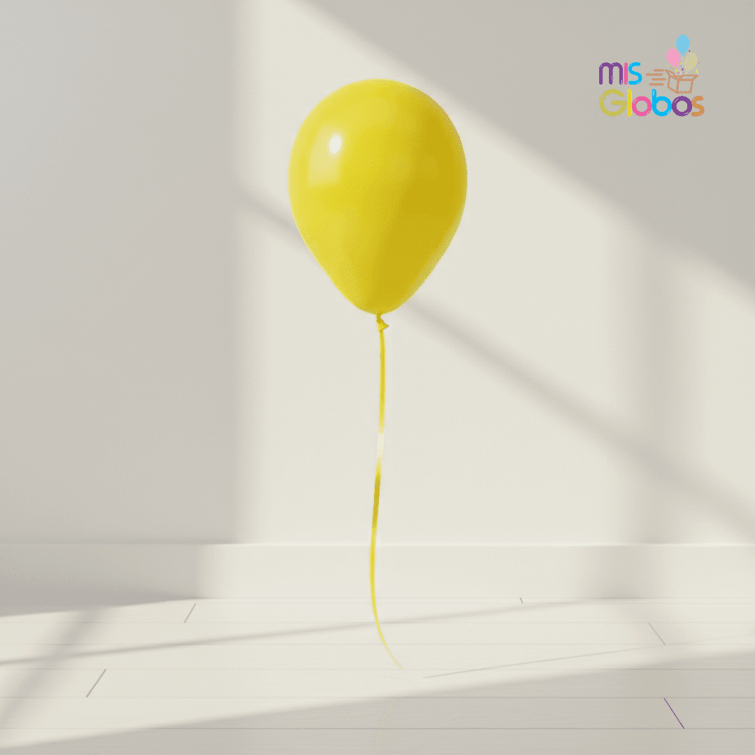 Globo Latex Amarillo metal hinchado con Helio por unidades. - Mis Globos