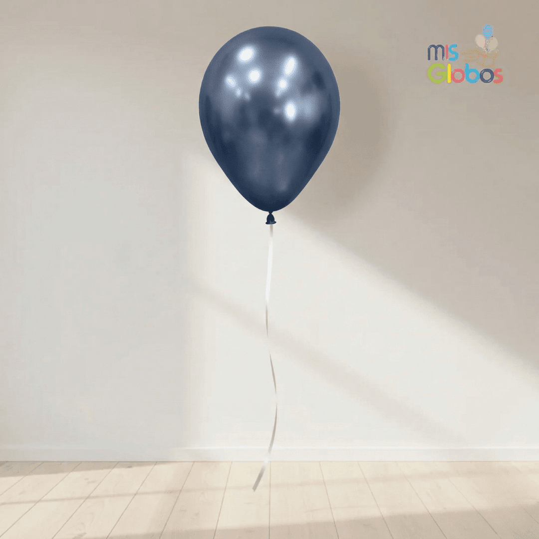 Globo Latex Azul Galaxy Cromado hinchado con Helio por unidades