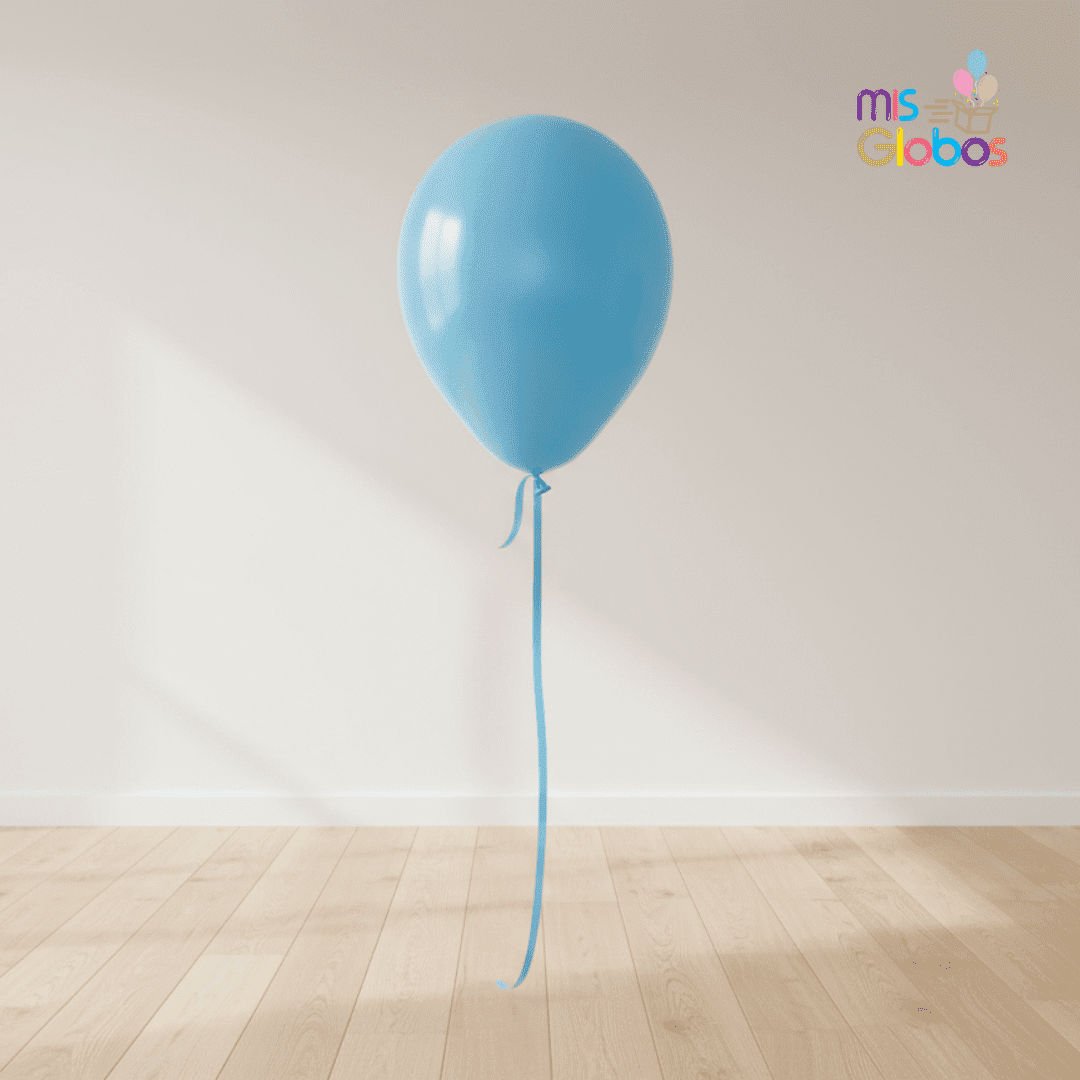 Globo Latex Azul mate hinchado con Helio por unidades.