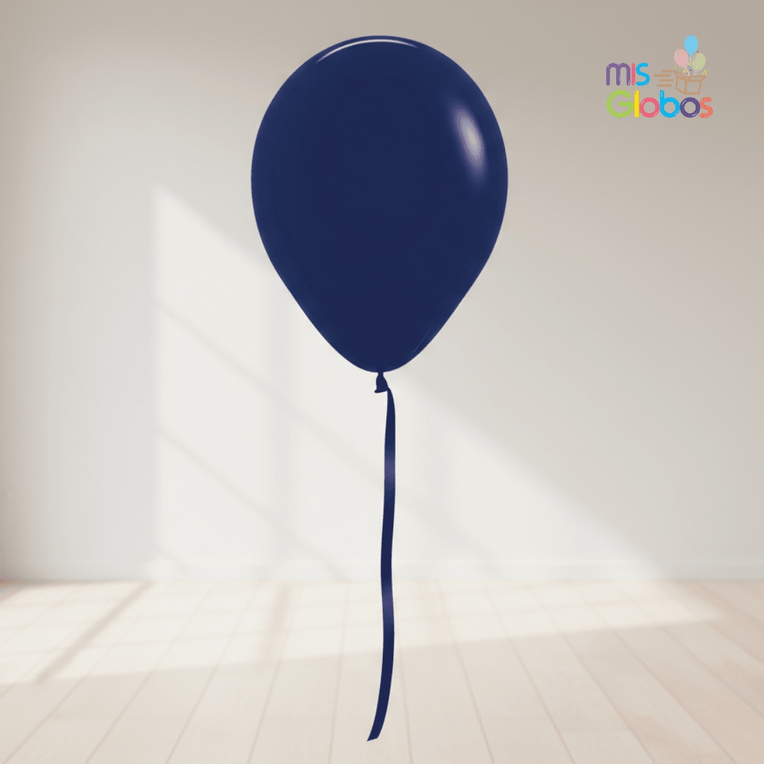 Globo Latex Azul Naval mate hinchado con Helio por unidades.
