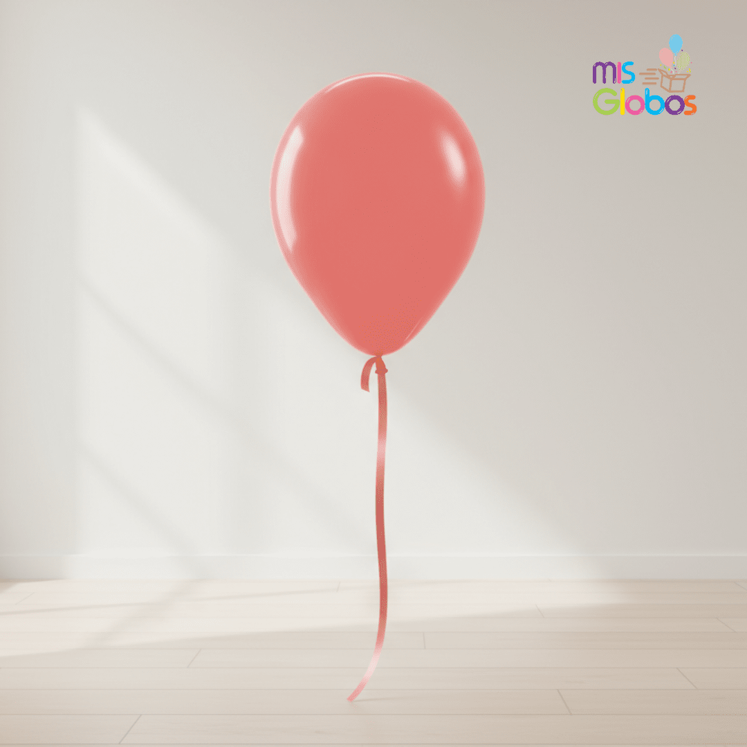 Globo Latex Coral mate hinchado con Helio por unidades.