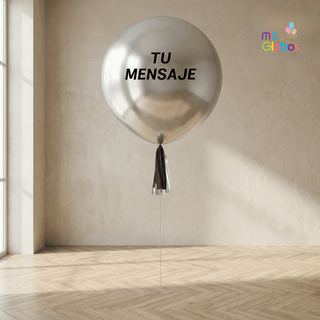 Globo Latex Cromado Personalizado 60 cm - Mis Globos