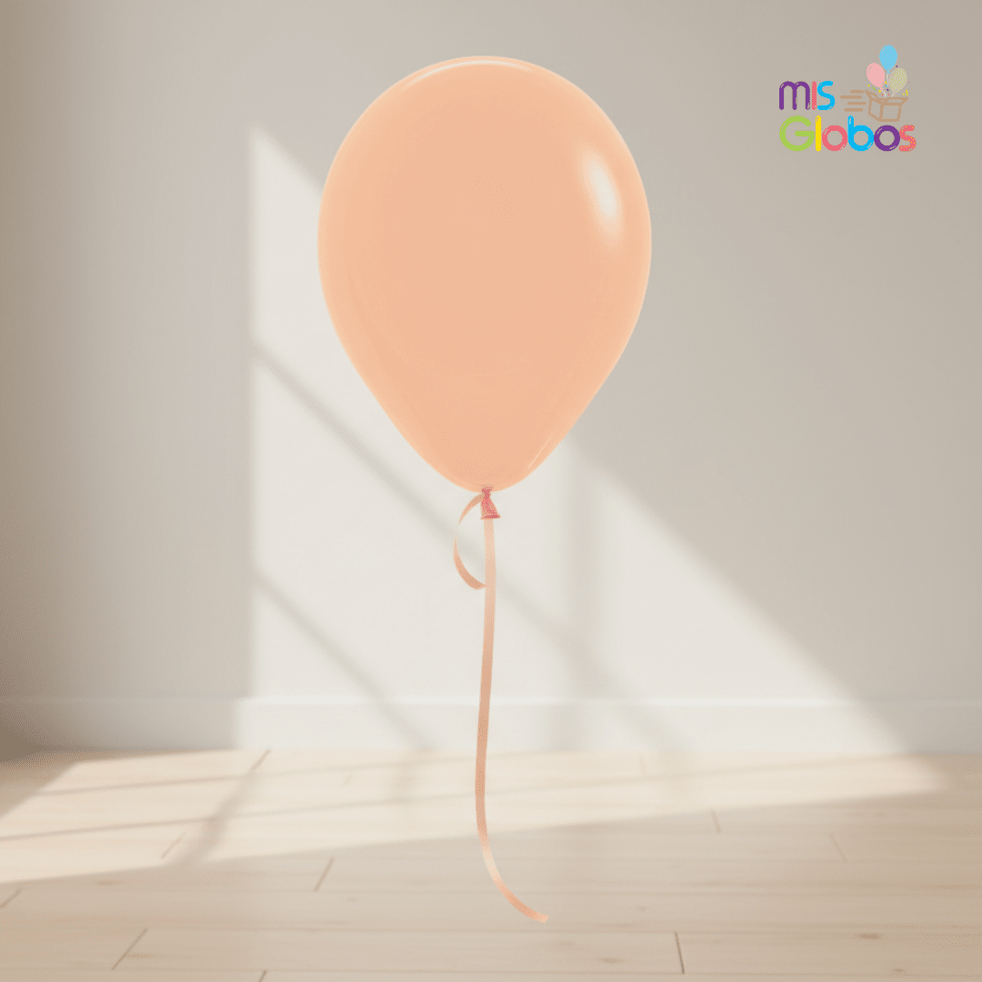 Globo Latex Durazno carne mate hinchado con Helio por unidades.