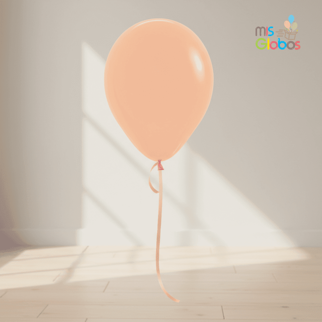 Globo Latex Durazno carne mate hinchado con Helio por unidades.