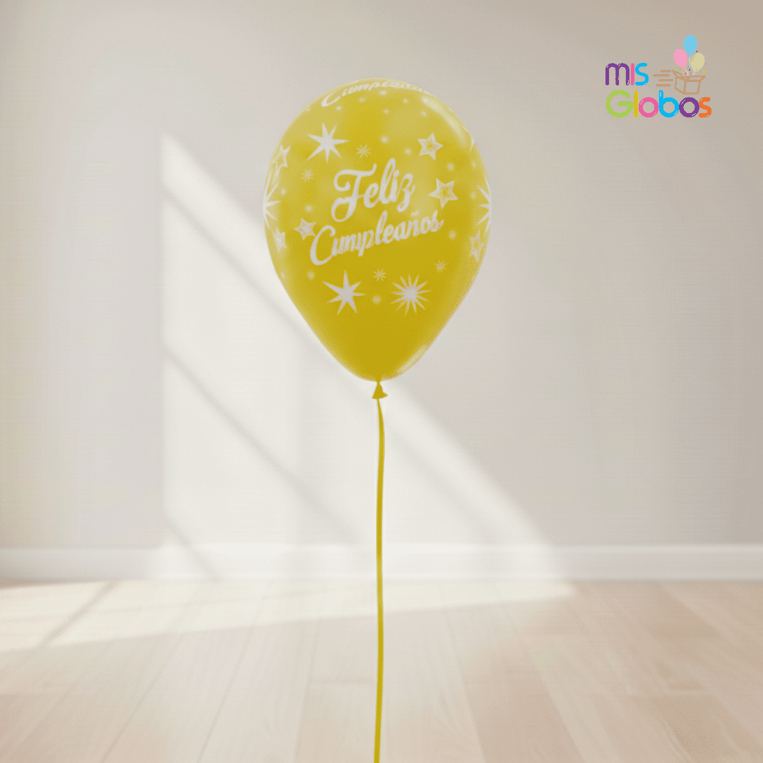 Globo látex Feliz Cumpleaños Destellos