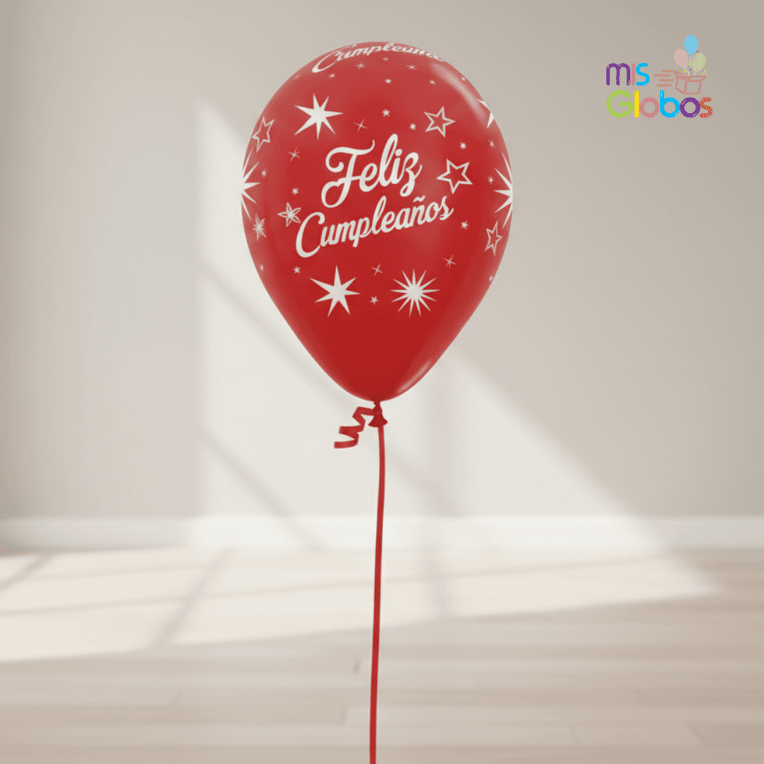 Globo látex Feliz Cumpleaños Destellos