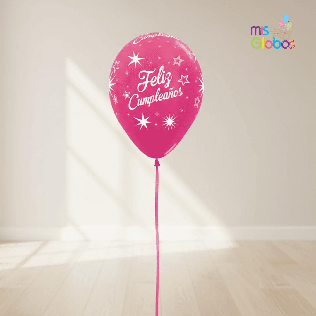 Globo látex Feliz Cumpleaños Destellos