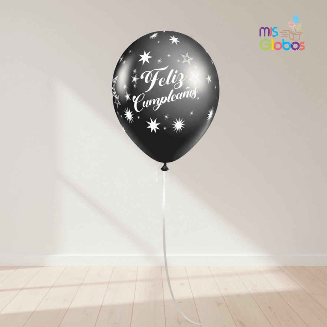 Globo látex Feliz Cumpleaños Destellos Elegante - Mis Globos
