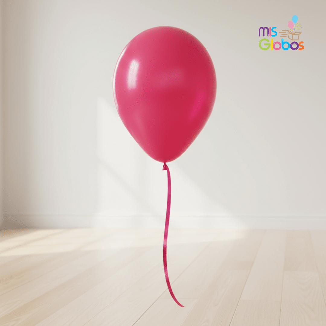 Globo Latex Frambuesa mate hinchado con Helio por unidades.