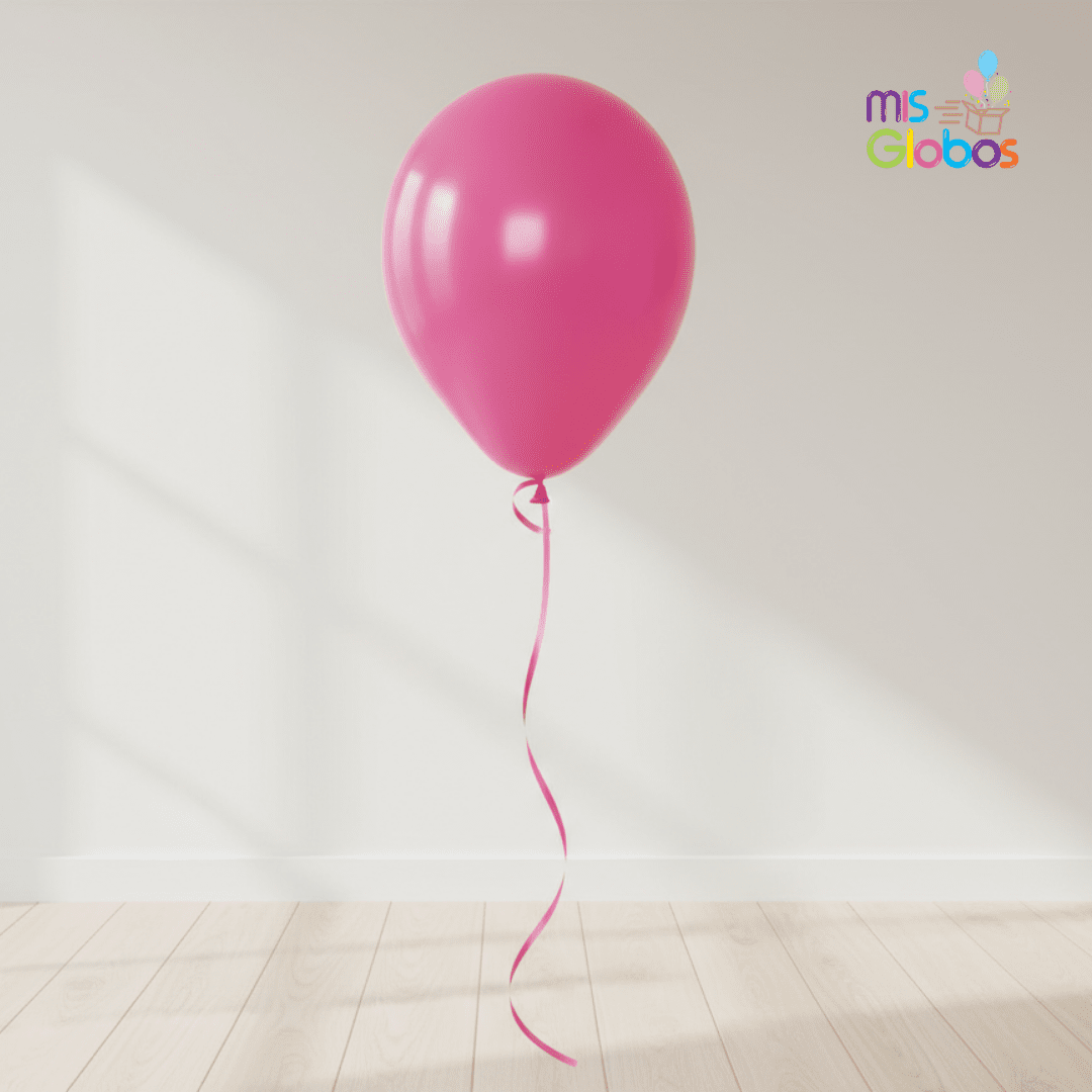Globo Latex Fucsia mate hinchado con Helio por unidades.