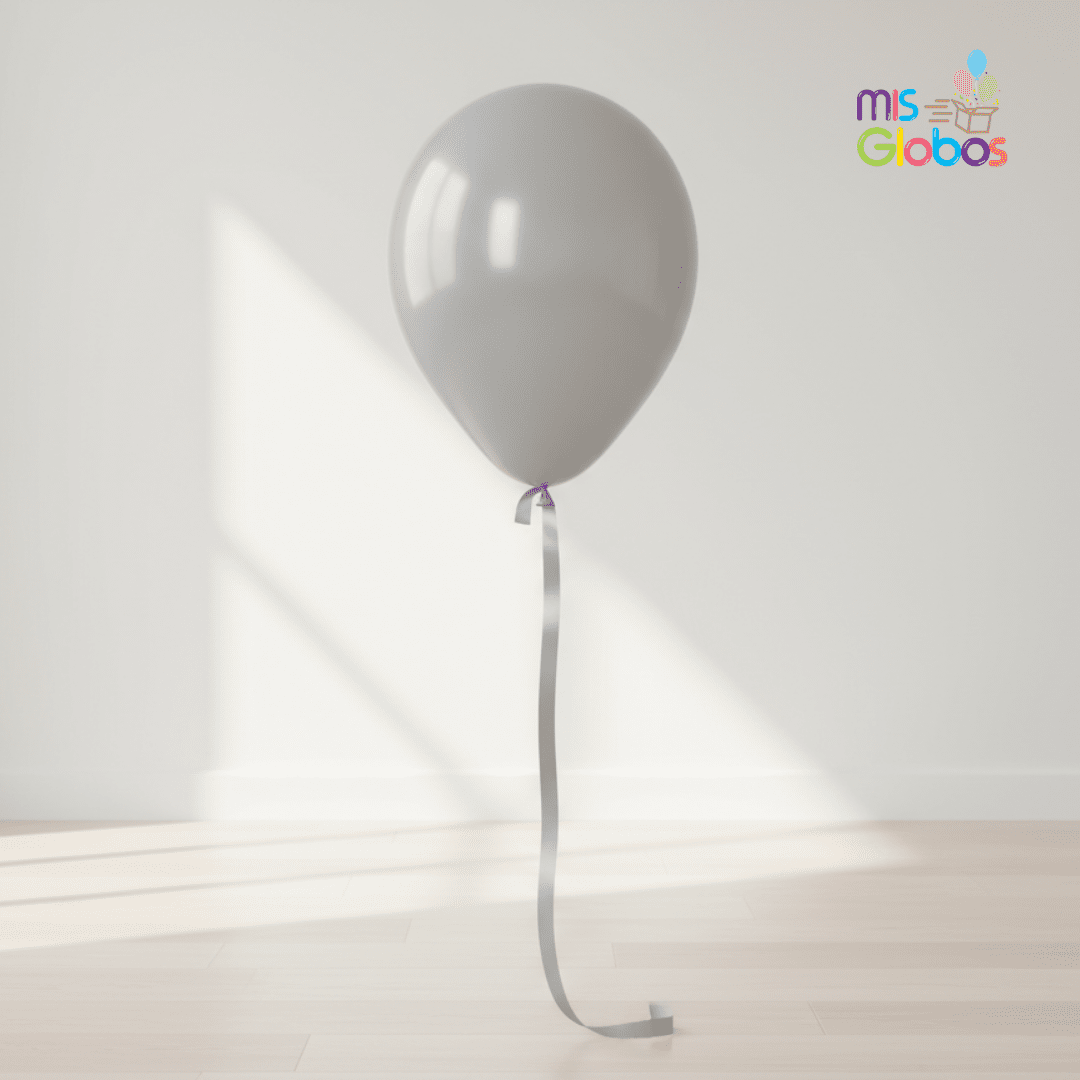 Globo Latex Gris mate hinchado con Helio por unidades.