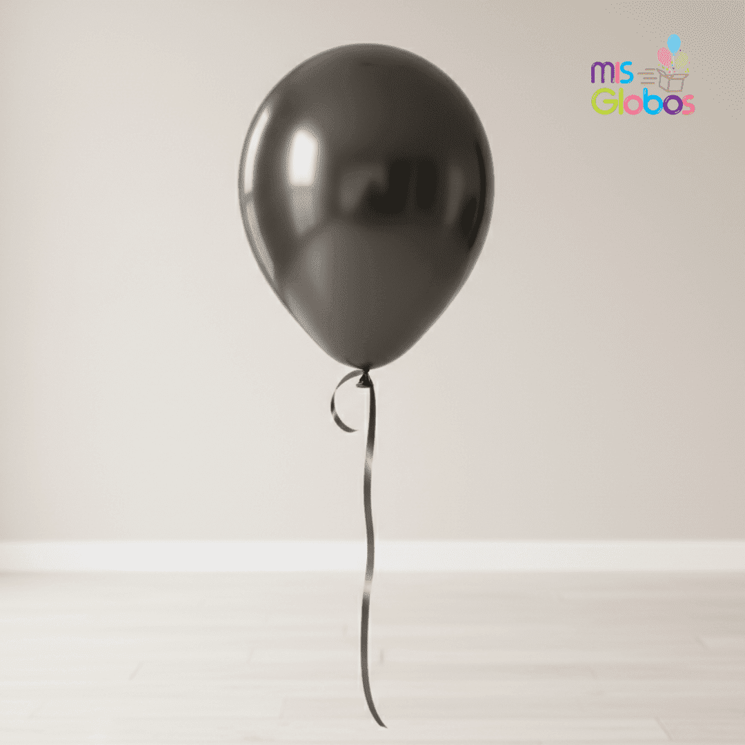 Globo Latex Gris Medianoche Silk hinchado con Helio por unidades.