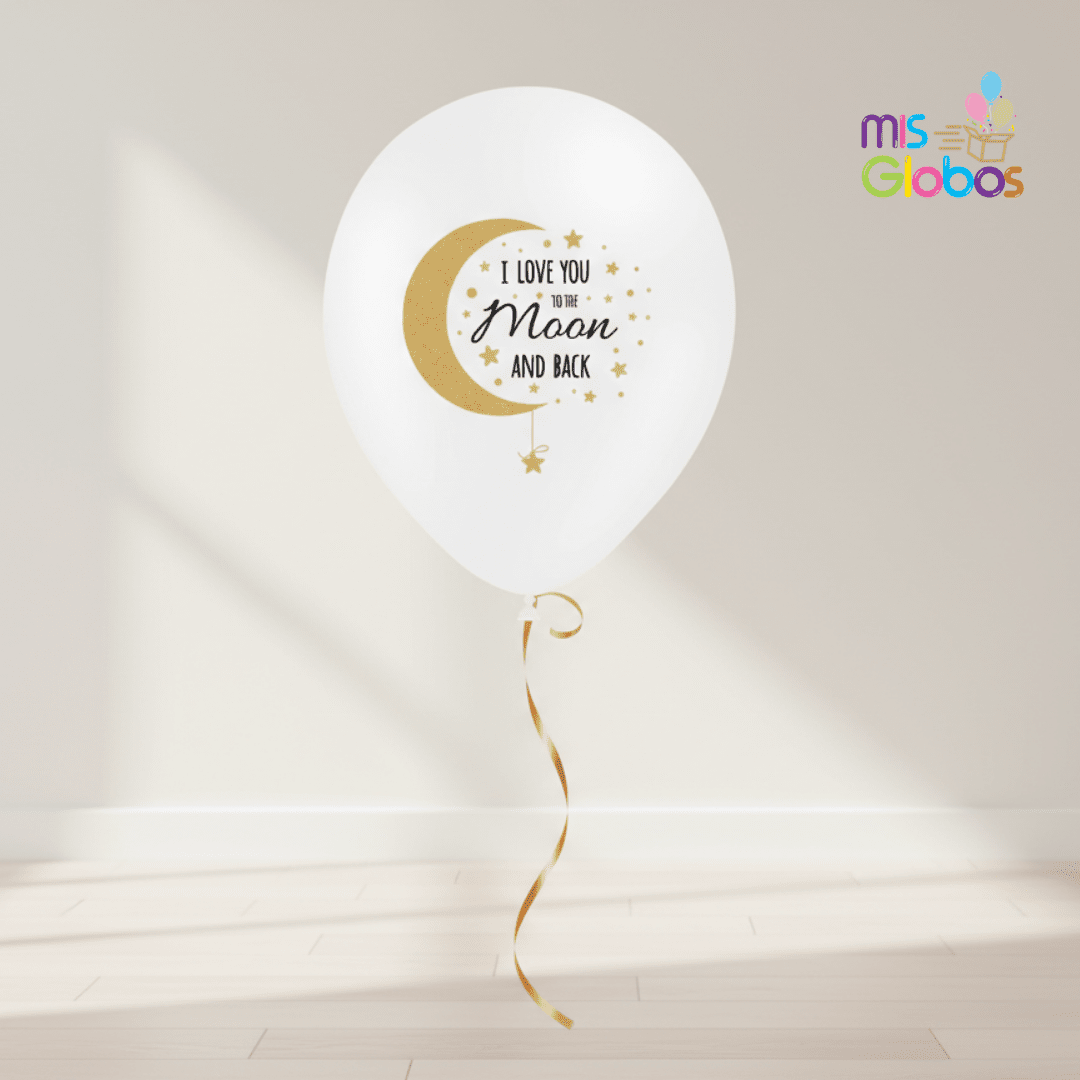 Globo látex I love you to the moon and back - Mis Globos