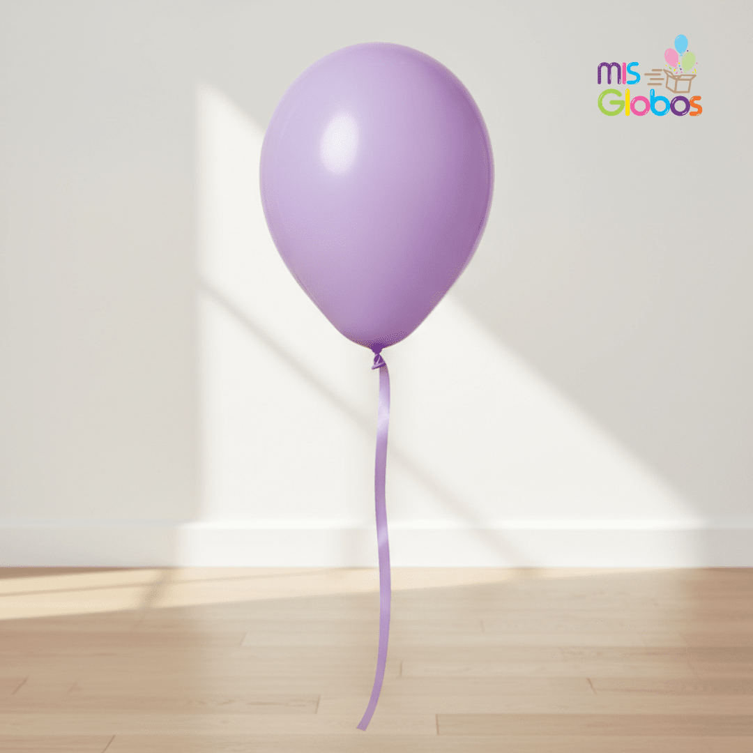 Globo Latex Lila mate hinchado con Helio por unidades.