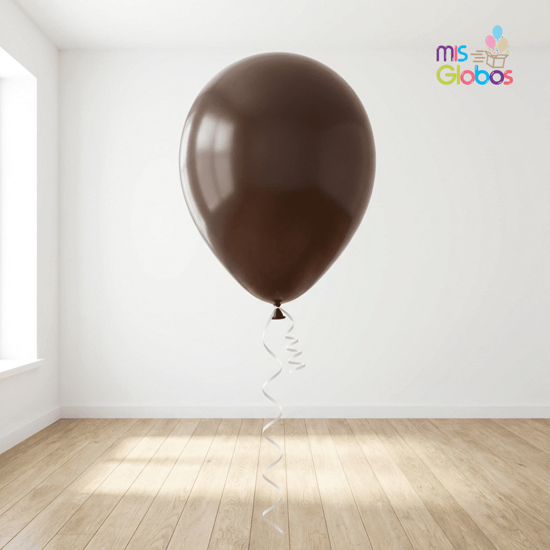 Globo Latex Marrón mate hinchado con Helio por unidades. - Mis Globos