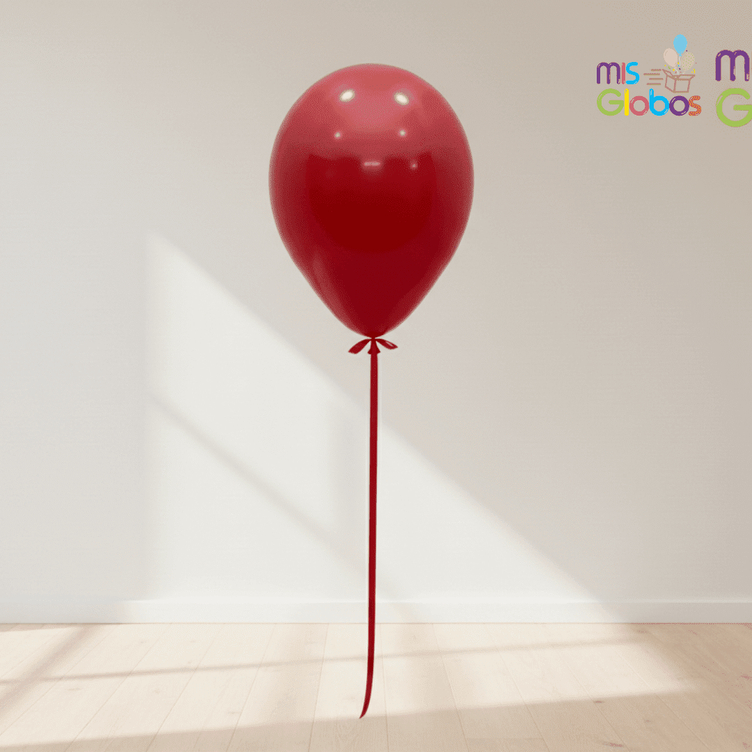 Globo Latex Rojo Imperial mate hinchado con Helio por unidades.