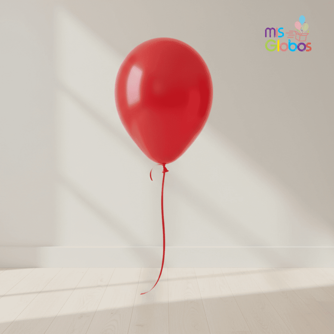 Globo Latex Rojo mate hinchado con Helio por unidades.