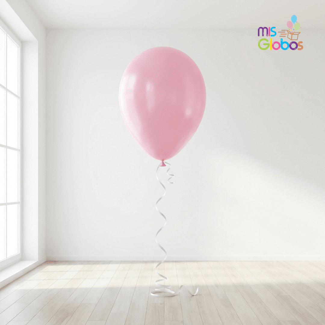 Globo Latex Rosa Claro Metal hinchado con Helio por unidades. - Mis Globos