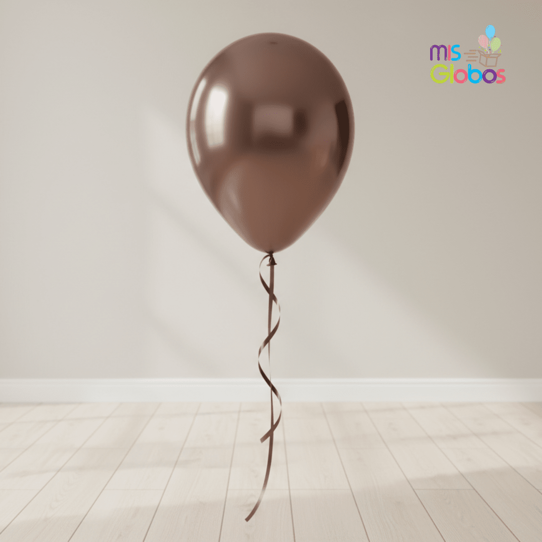 Globo Latex Trufa Cromado hinchado con Helio por unidades.