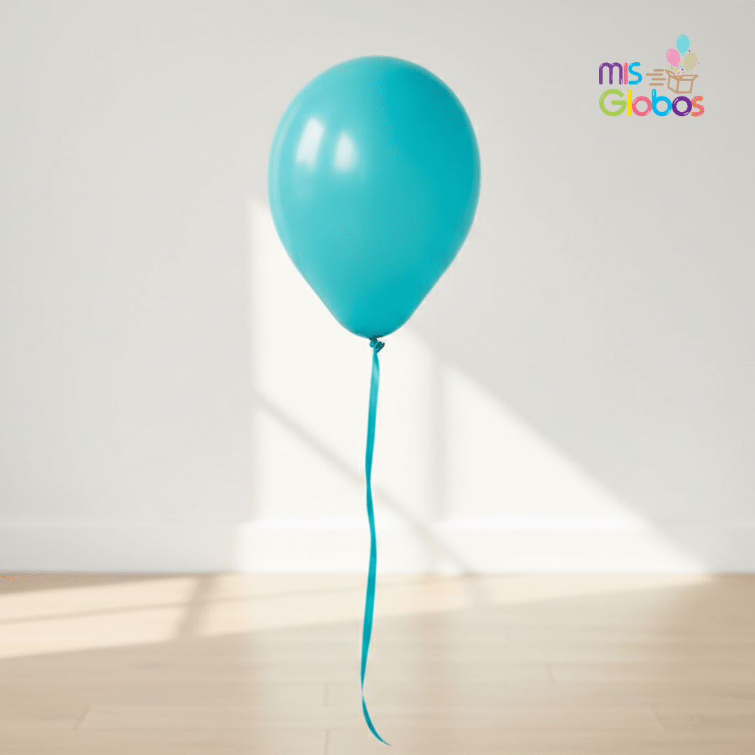 Globo Latex Turquesa mate hinchado con Helio por unidades.