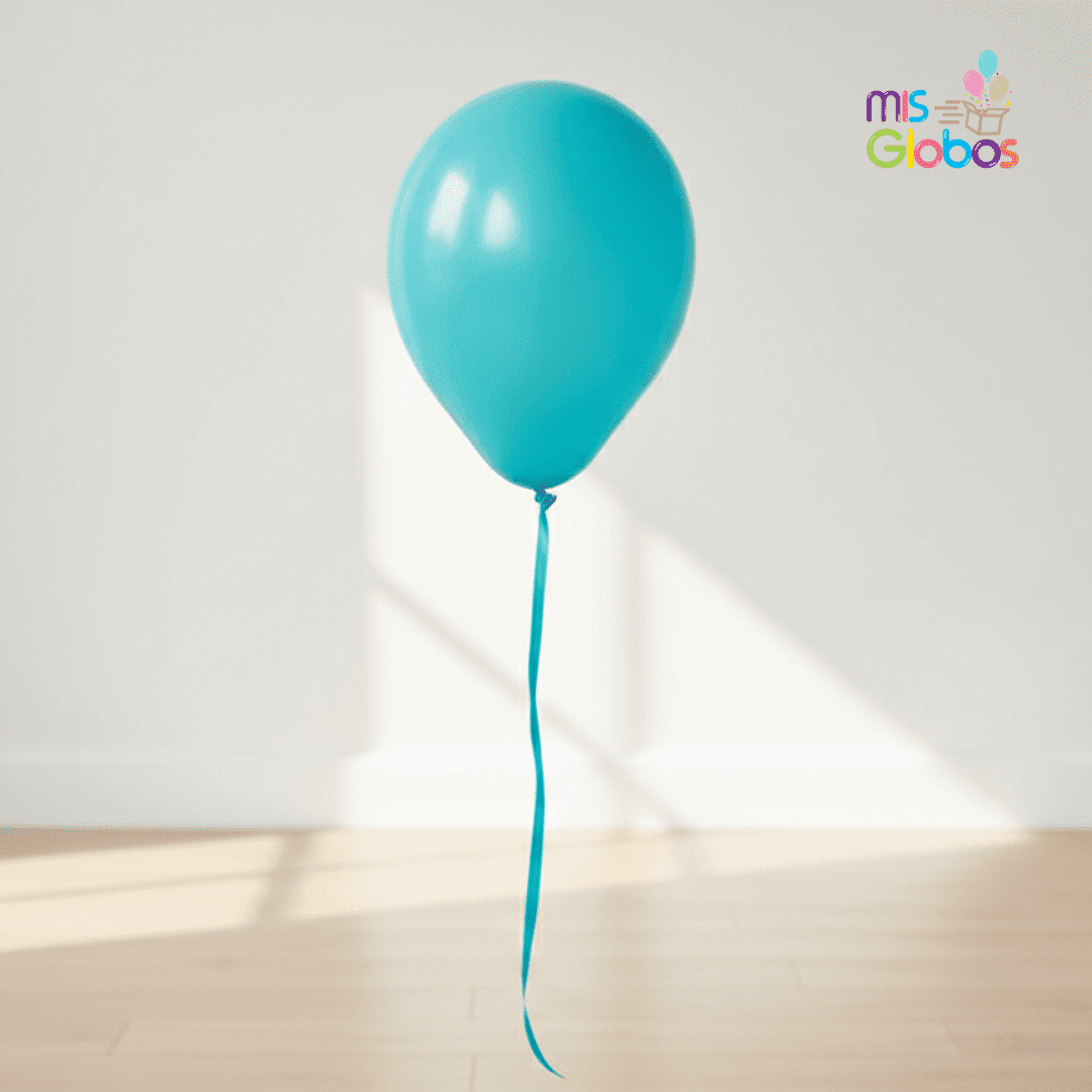 Globo Latex Turquesa mate hinchado con Helio por unidades.